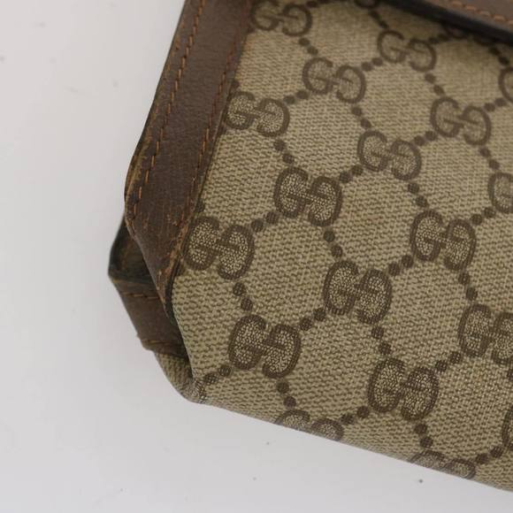 GUCCI GG Supreme Web Sherry Line Clutch Bag PVC Beige 41 014 3087 Auth ac2797 - Picture 14 of 16